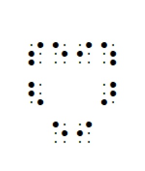 drawing of a heart using braille